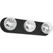 Burlat 3 Light 24.5 inch Matte Black Vanity Light Wall Light in Clear