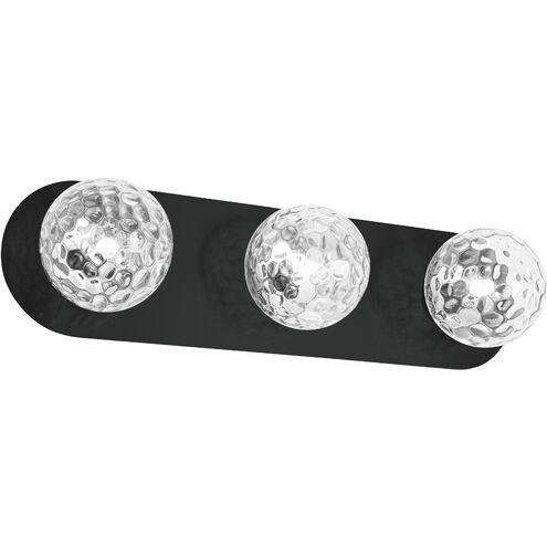 Burlat 3 Light 24.5 inch Matte Black Vanity Light Wall Light in Clear