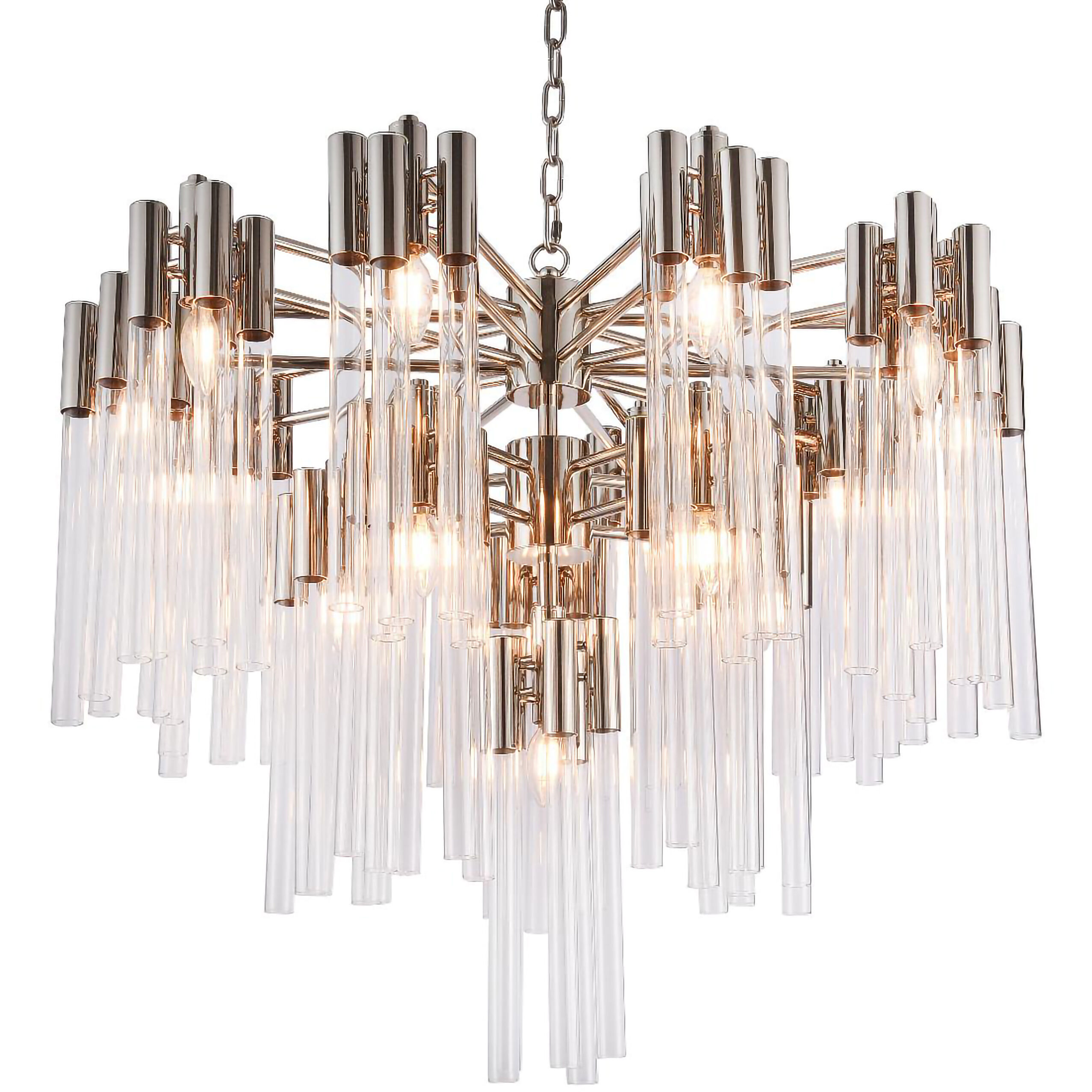 Canada 16 Light 33.4 inch Shiny Nickel Chandelier Ceiling Light