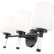 Henri 3 Light 24 inch Matte Black Bathroom Vanity Wall Light