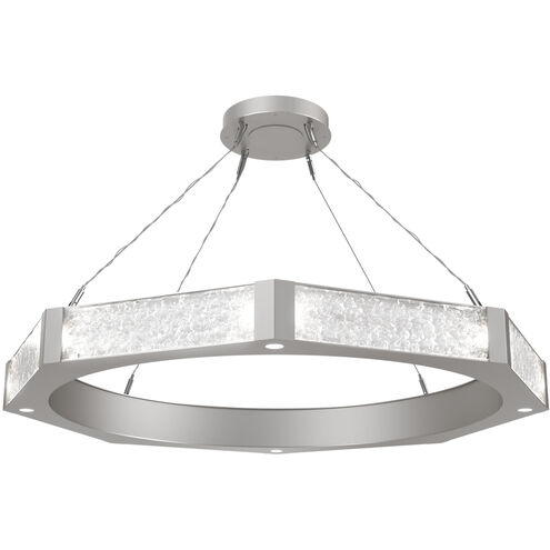 Glacier LED 48.2 inch Beige Silver Chandelier Ceiling Light, Single Tier