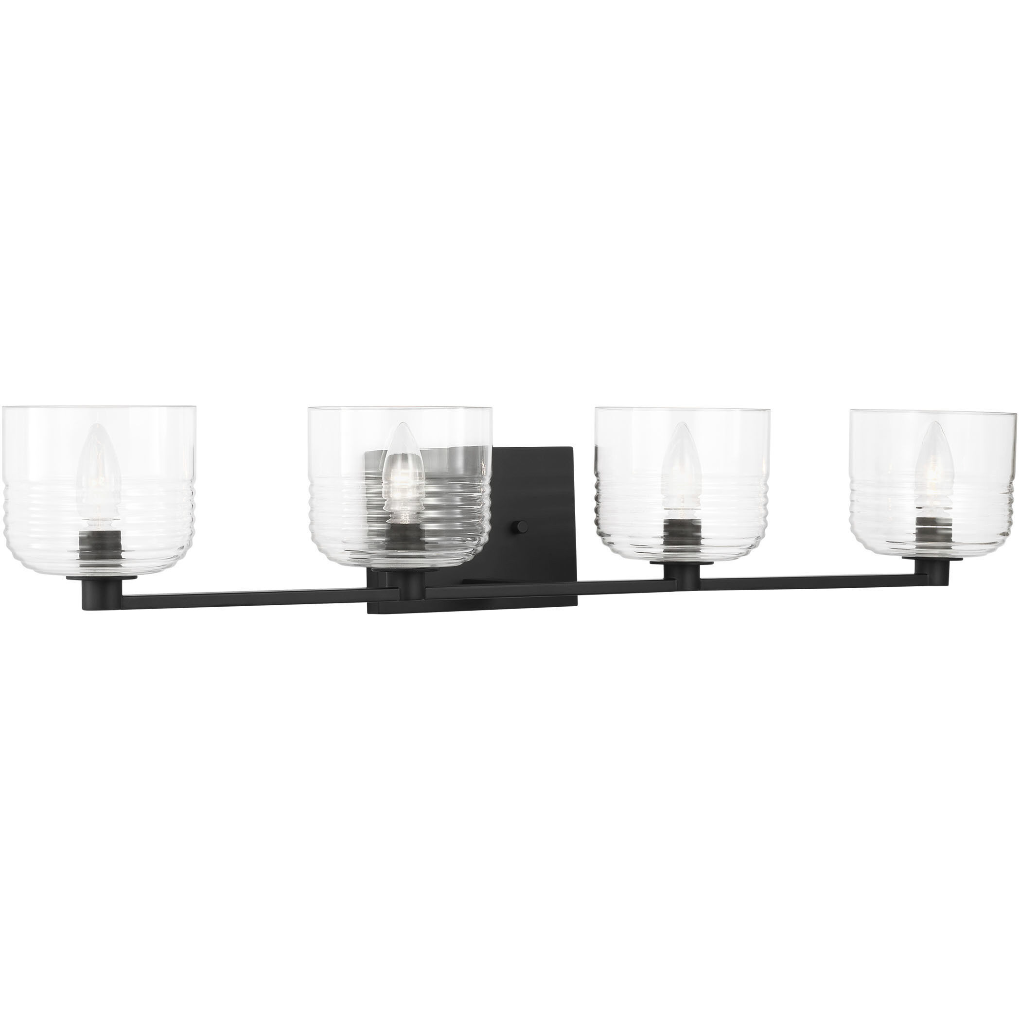 Drew & Jonathan Lochdale 4 Light 33.63 inch Midnight Black Vanity Light Wall Light, Large