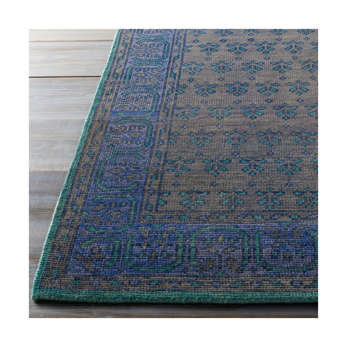 Haven 102 X 66 inch Black/Ink/Dark Blue/Dark Green Rugs, Wool