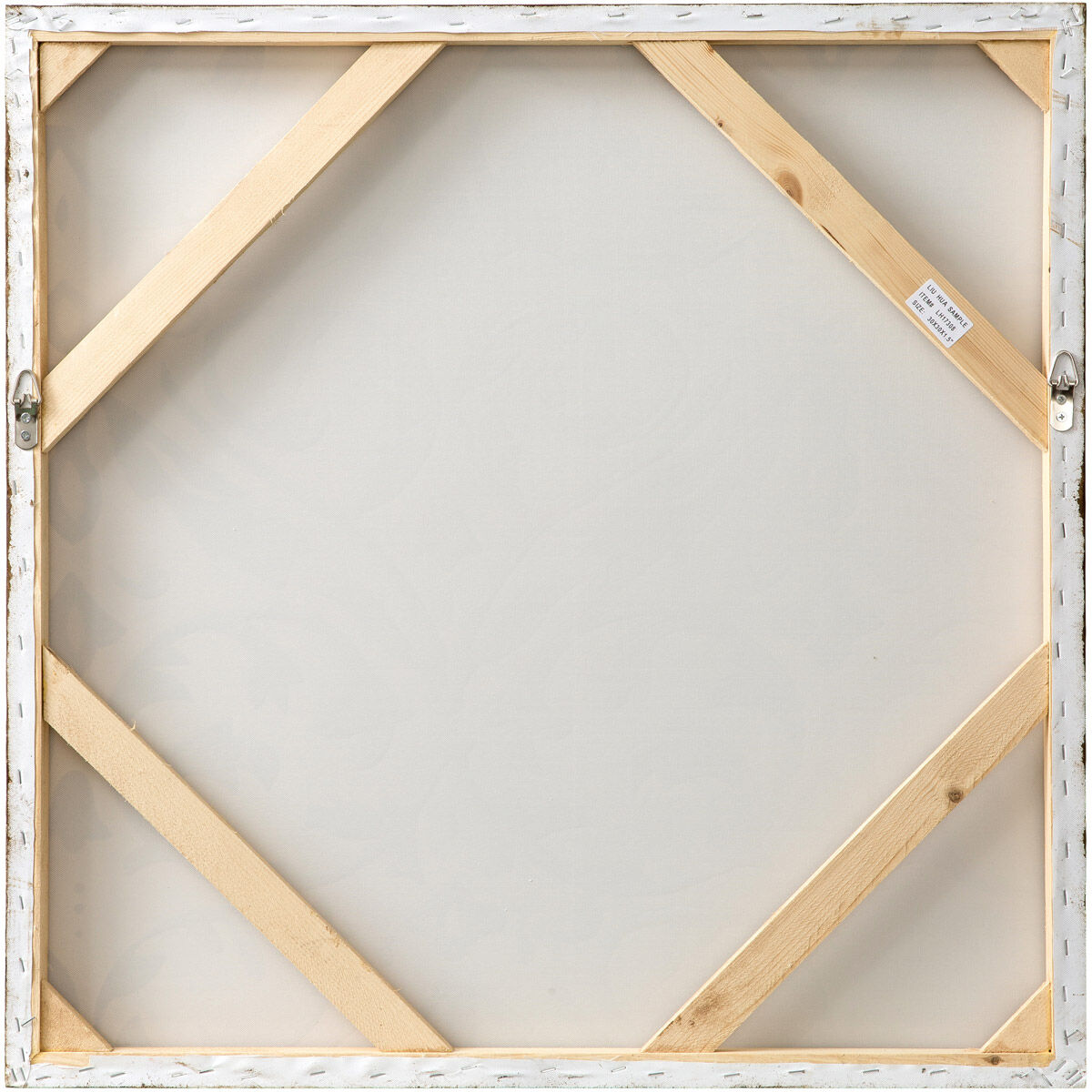 Damask Trefoil Distressed Teal and Ivory Canvas Wall Art, Varaluz Casa