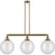 Franklin Restoration XX-Large Beacon 3 Light 44 inch Brushed Brass Island Light Ceiling Light in Clear Glass, Franklin Restoration