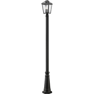 Bayland 3 Light 111 inch Black Outdoor Post Mounted Fixture in 13.8