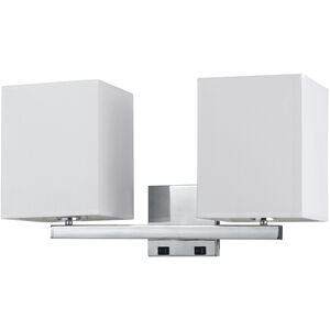 Signature 2 Light 7 inch Brushed Steel Wall Lamp Wall Light