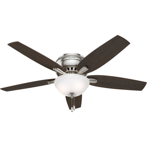 Newsome 52 inch Brushed Nickel with Medium Walnut/Dark Walnut Blades Ceiling Fan, Low Profile