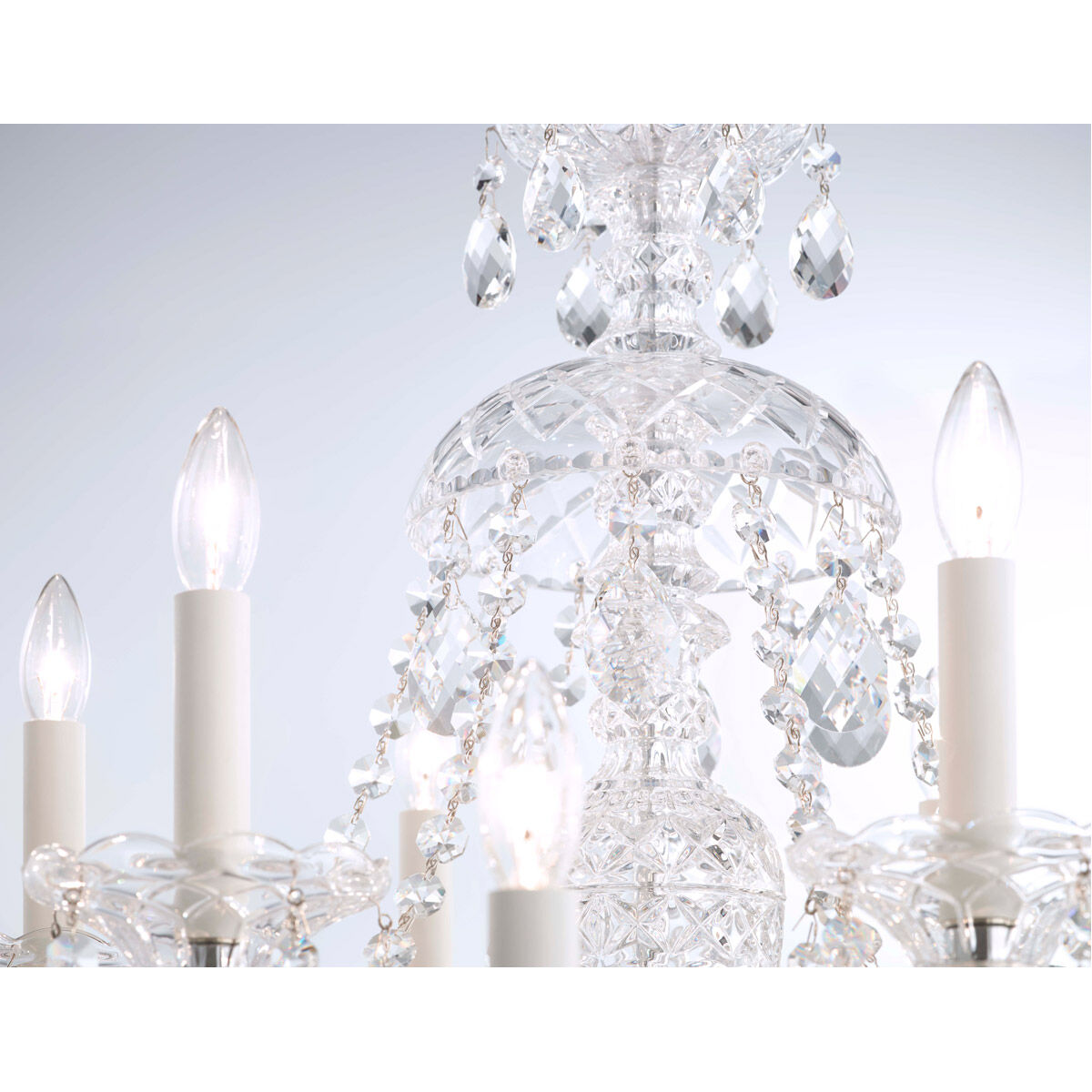 Sterling 12 Light Silver Chandelier Ceiling Light in Spectra, Polished Silver