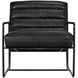 Demeter Metal with Black Leather Occasional Chair