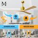 Atlas Nan XL 72 inch Brushed Brass with Light Maple Tone Blades Ceiling Fan