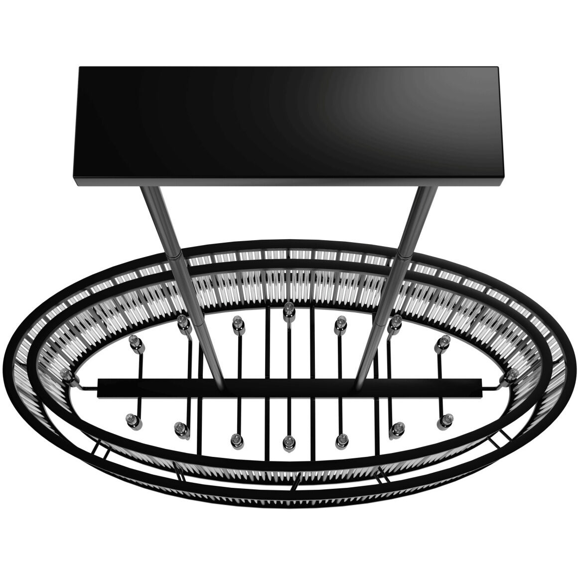 Waldorf 16 Light 24 inch Polished Gunmetal Chandelier Ceiling Light