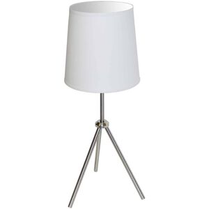 Oversized Drum 29 inch 100 watt Satin Chrome Table Lamp Portable Light, Small