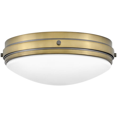 Oliver 3 Light 15.75 inch Heritage Brass with Black Oxide Indoor Flush Mount Ceiling Light