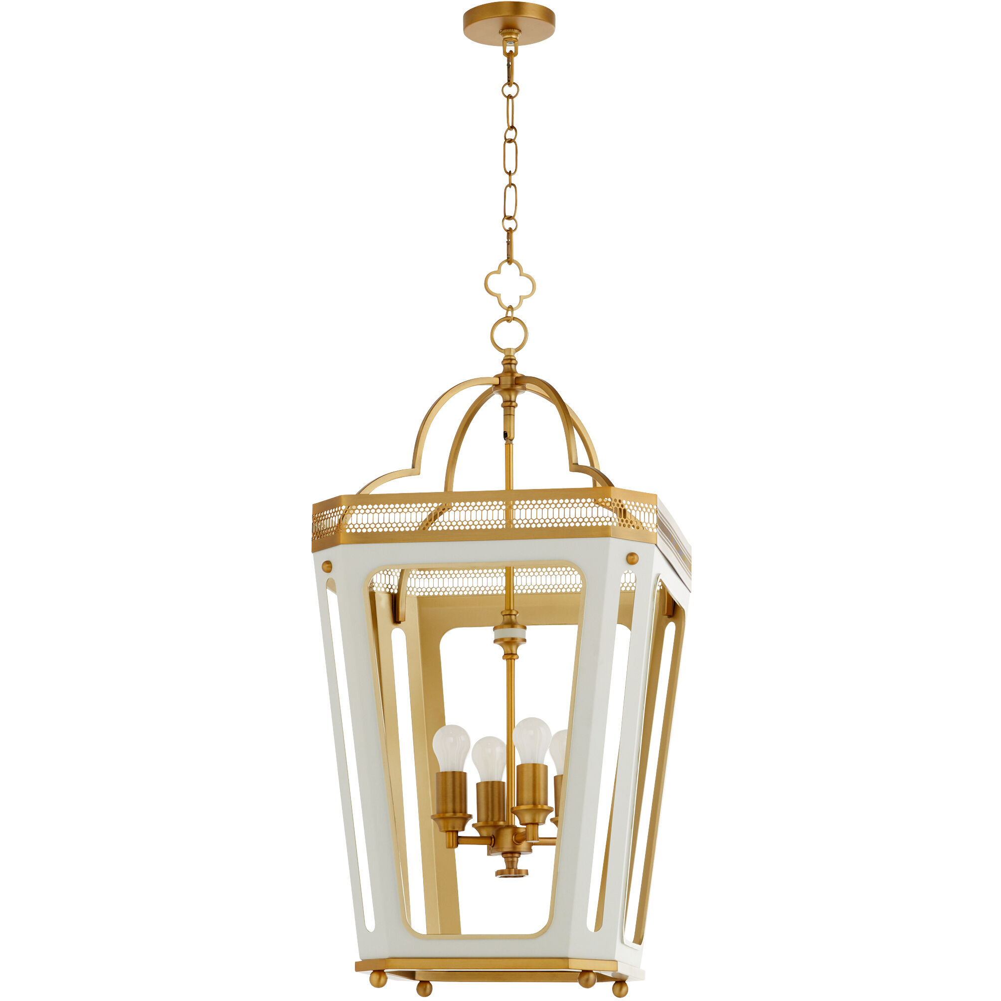 Loire 4 Light 16.5 inch Studio White and Brushed Brass Pendant Ceiling Light