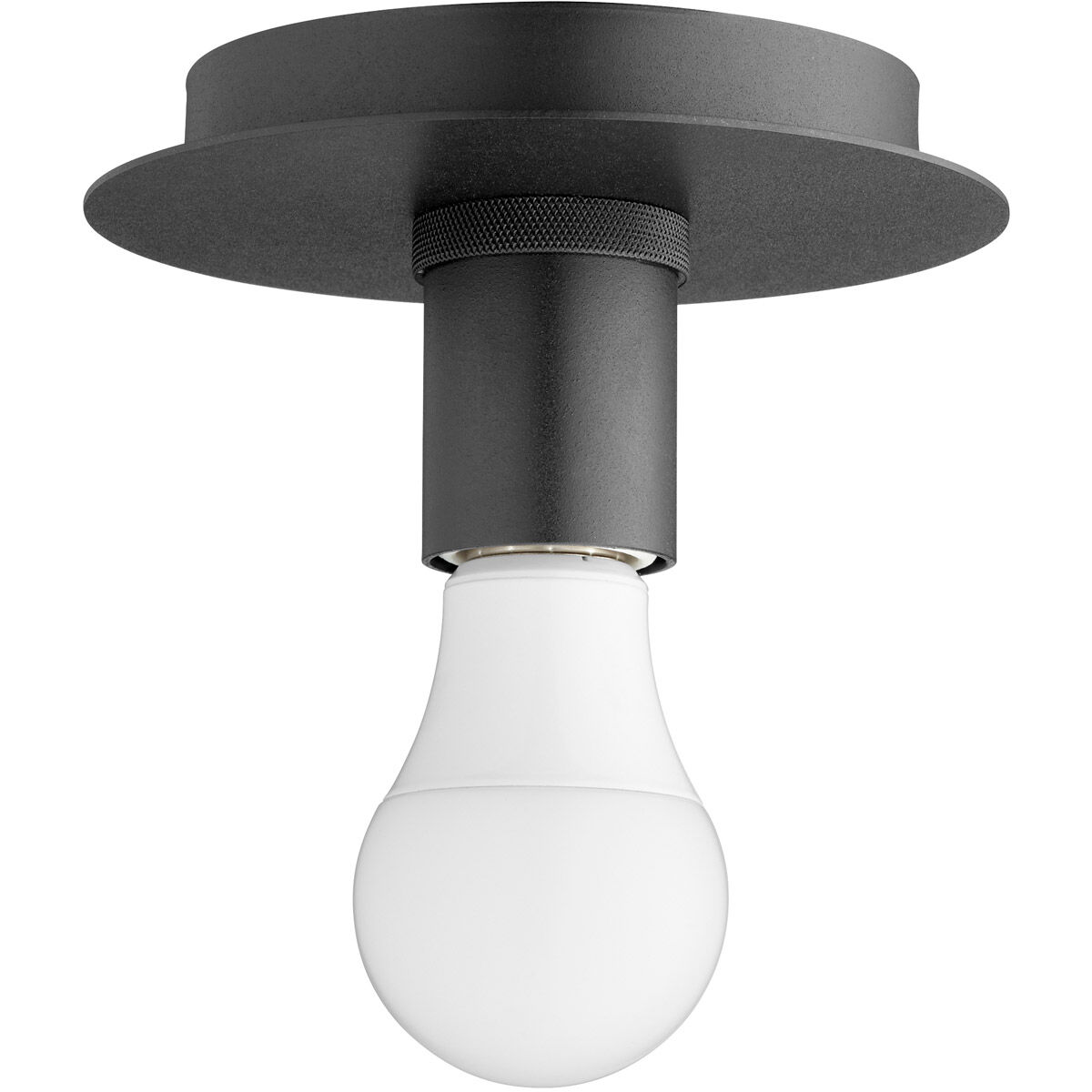 Modern Keyless 1 Light 6 inch Noir Flush Mount Ceiling Light