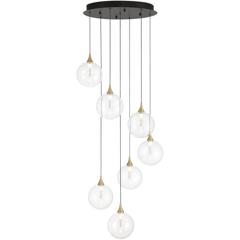Iissa 7 Light 21 inch Gold Chandelier Ceiling Light in Clear
