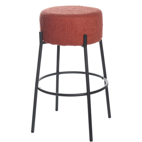 Soloist 29 inch Black and Tangerine Bar Stool
