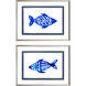 Reef Fish Blue and Metallic Framed Art