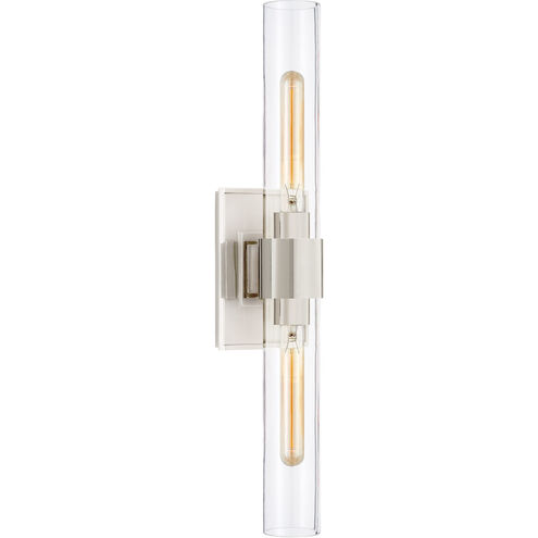 Ian K. Fowler Presidio 2 Light 4.75 inch Polished Nickel Double Bath Sconce Wall Light in Clear Glass, Petite