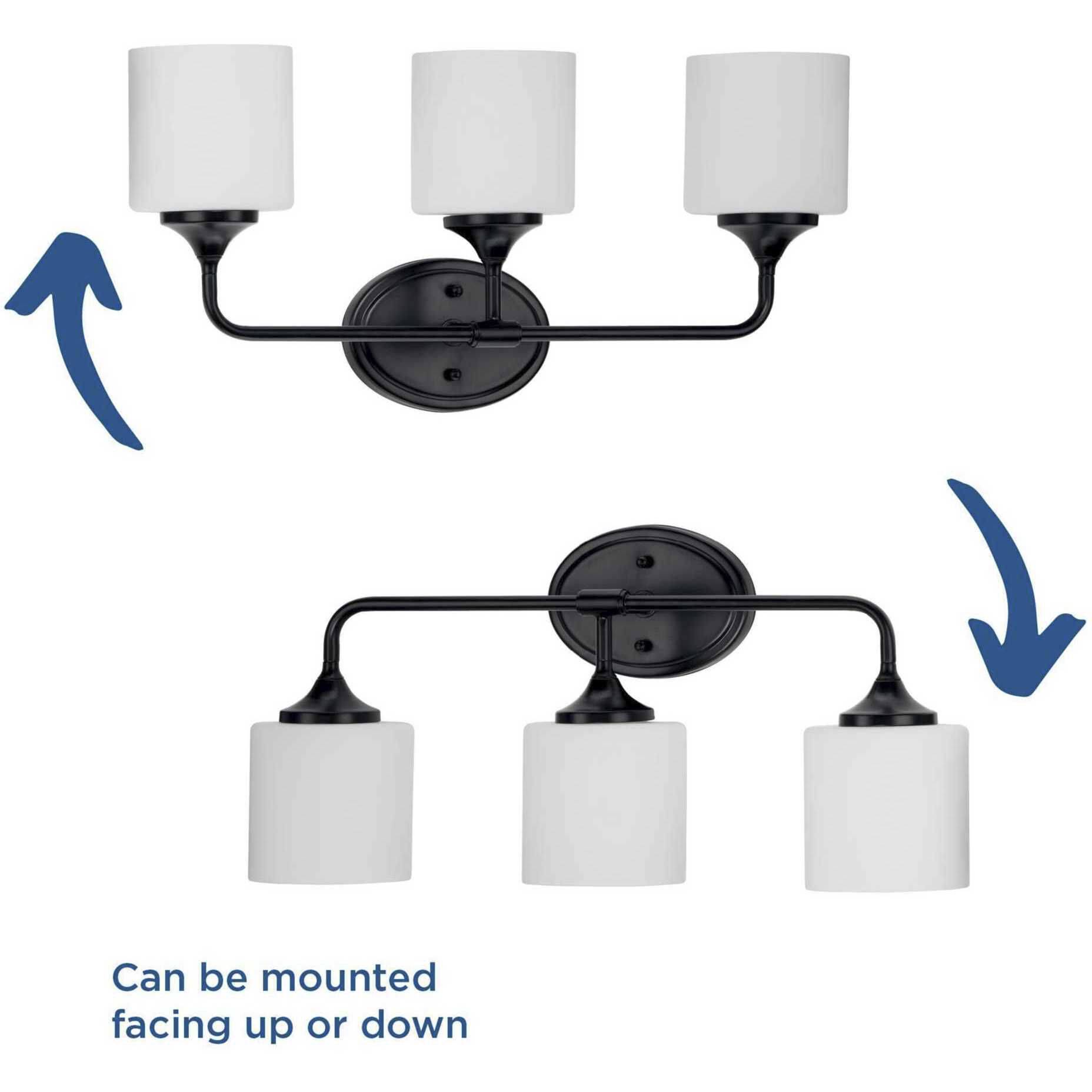 Lynzie 3 Light 23.88 inch Matte Black Bath Vanity Light Wall Light