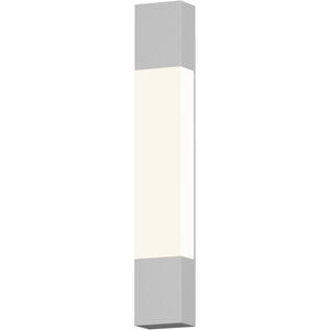 Box Column LED 22 inch Textured White Indoor-Outdoor Sconce, Inside-Out