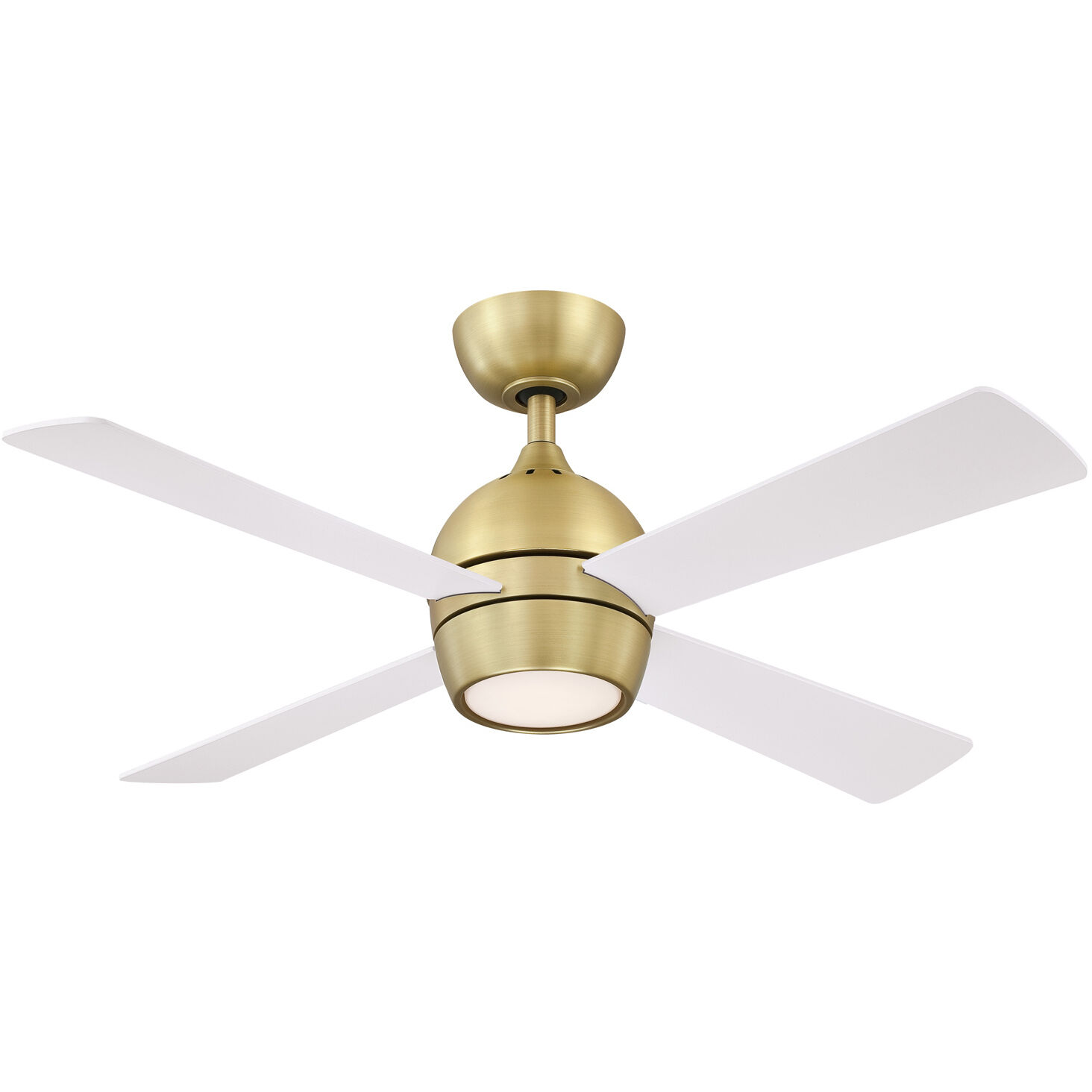 Kwad 44 44 inch Brushed Satin Brass with Matte White Blades Fan-Uni