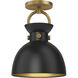 Alora Mood Waldo 1 Light 8.75 inch Aged Gold Semi Flush Mount Ceiling Light