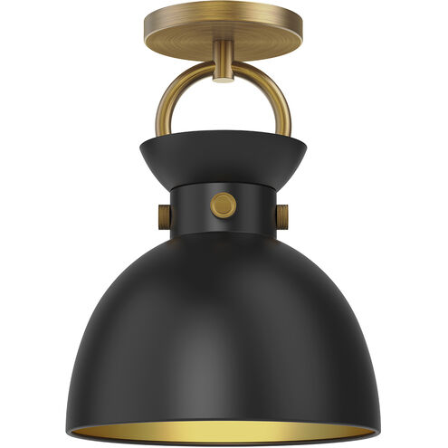 Alora Mood Waldo 1 Light 8.75 inch Aged Gold and Matte Black Semi Flush Mount Ceiling Light