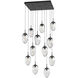 Meteo LED LED Matte Black Chandelier Ceiling Light, Square Multi-Port