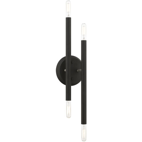 Soho 4 Light 5 inch Black with Brushed Nickel Accents ADA Sconce Wall Light