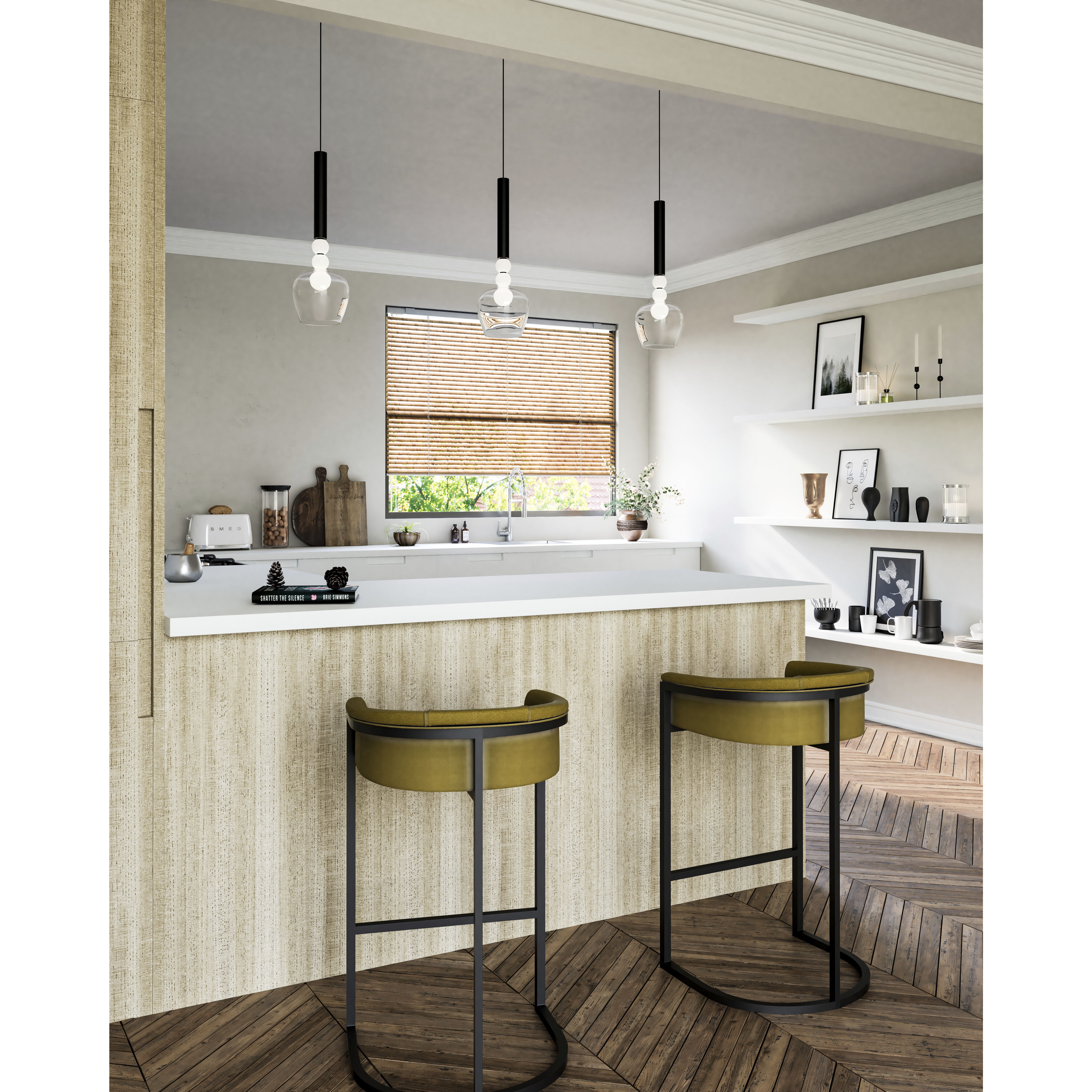 Rise Pendant Ceiling Light in Black and Clear