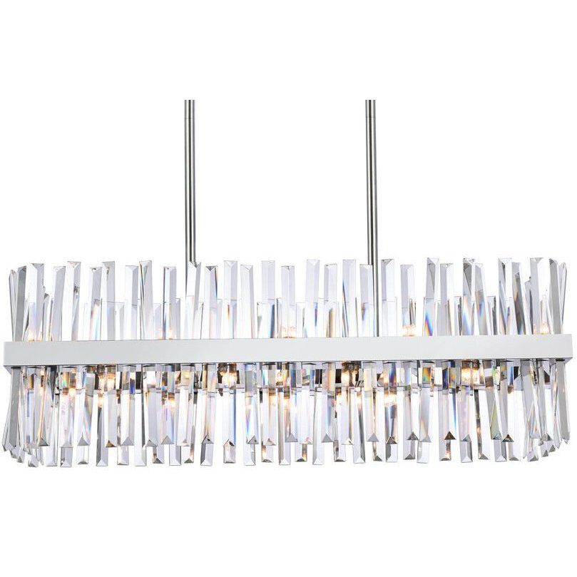 Serephina 20 Light 36 inch Chrome Linear Chandelier Ceiling Light