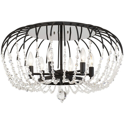 Voliere 6 Light 24.25 inch Matte Black Semi-Flush Mount Ceiling Light