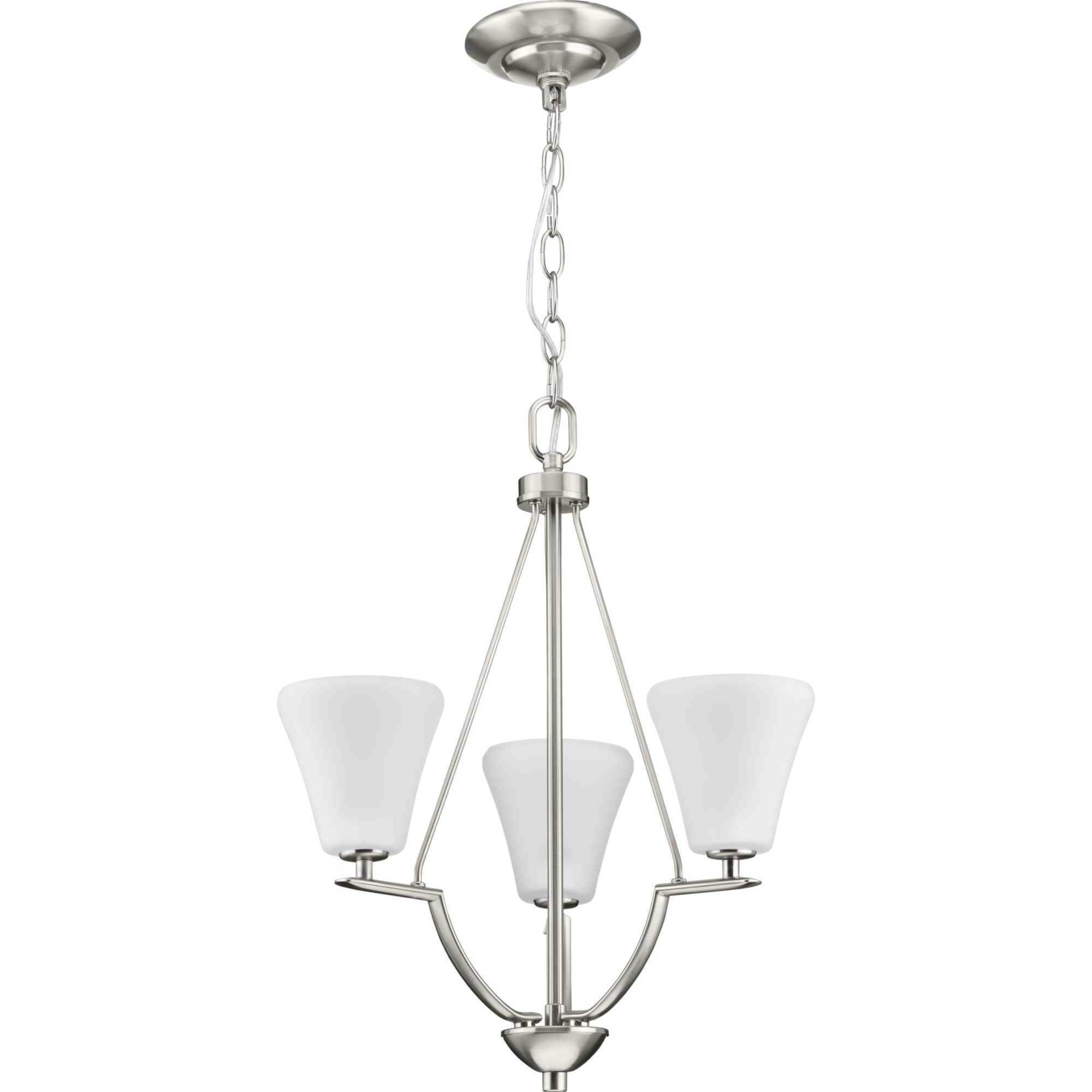Bravo 3 Light 18 inch Brushed Nickel Foyer Chandelier Ceiling Light