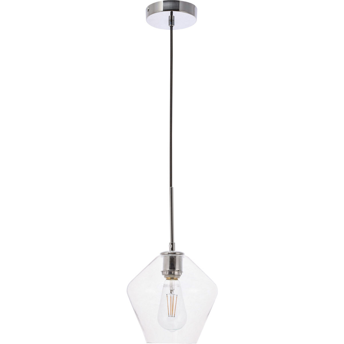 Gene 1 Light 8 inch Chrome Pendant Ceiling Light