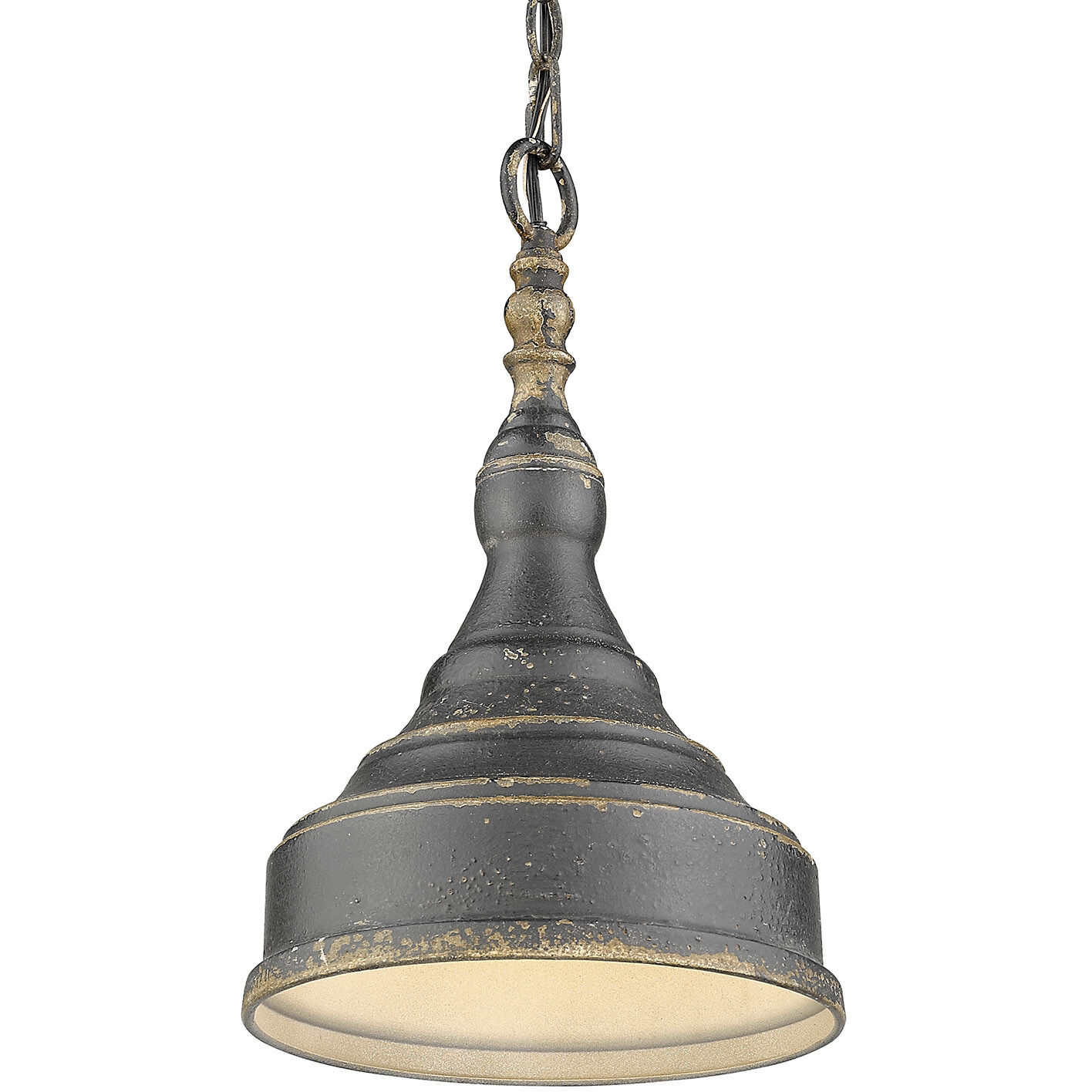 Keating Pendant Ceiling Light in Antique Black Iron, Small