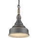 Keating Pendant Ceiling Light in Antique Black Iron, Small
