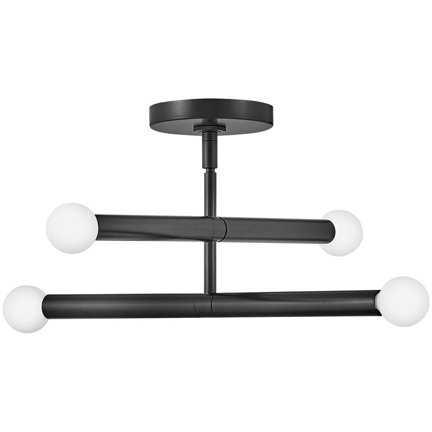 Millie LED 15.75 inch Black Pendant Ceiling Light, Semi-Flush Mount