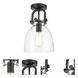 Restoration Newton 1 Light 8 inch Matte Black Flush Mount Ceiling Light, Restoration