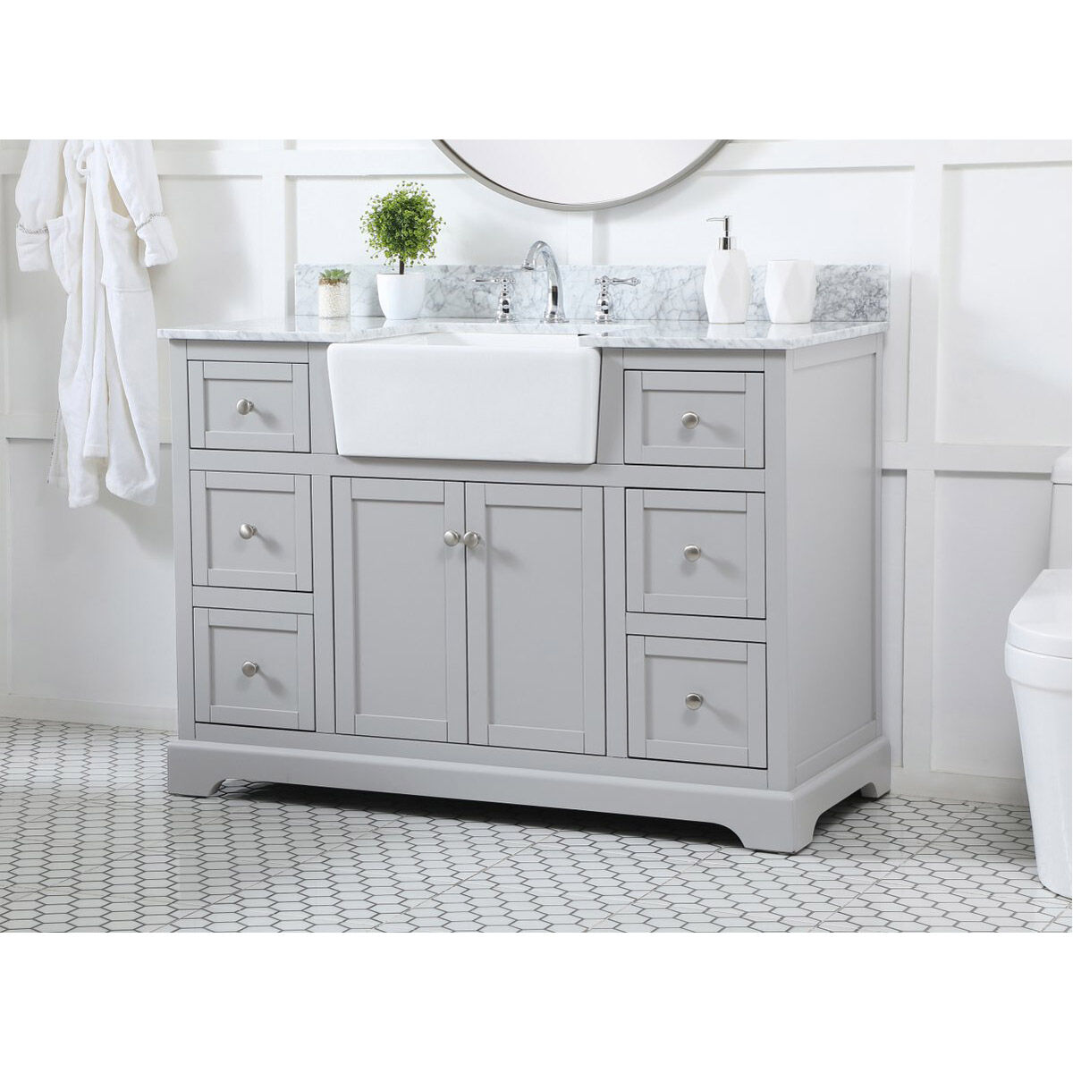 Franklin 48 X 22 X 35 inch Grey Bathroom Vanity Cabinet
