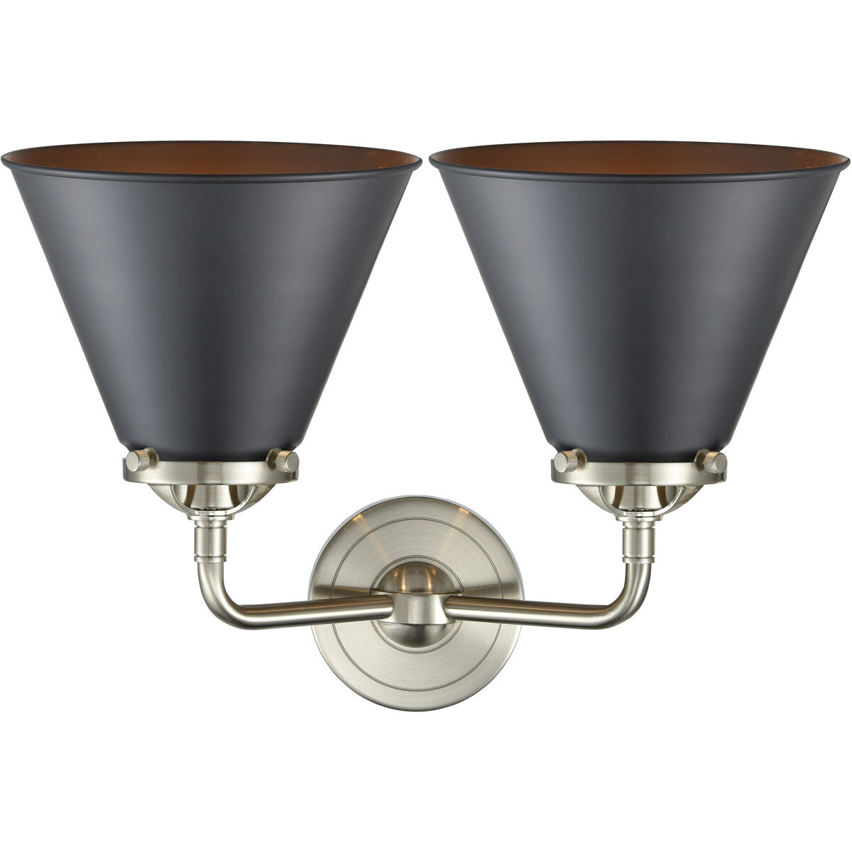 Nouveau Appalachian LED 16 inch Brushed Satin Nickel Bath Vanity Light Wall Light in Matte Black, Nouveau