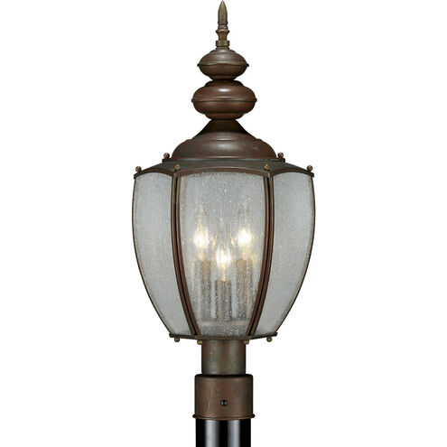 Roman Bronze 3 Light 22 inch Roman Bronze Outdoor Post Lantern