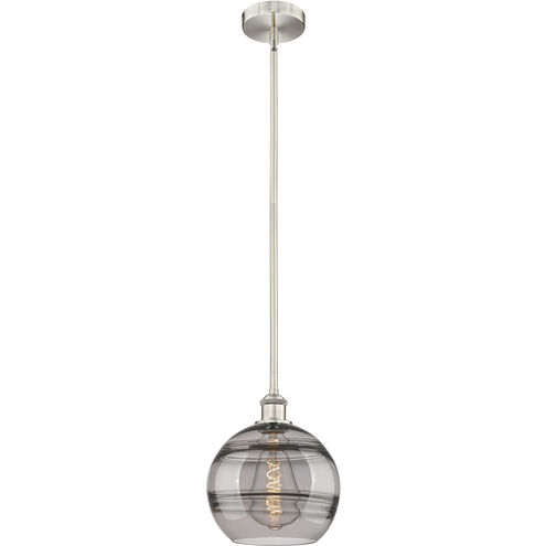 Edison Rochester 1 Light 10 inch Brushed Satin Nickel Stem Hung Mini Pendant Ceiling Light
