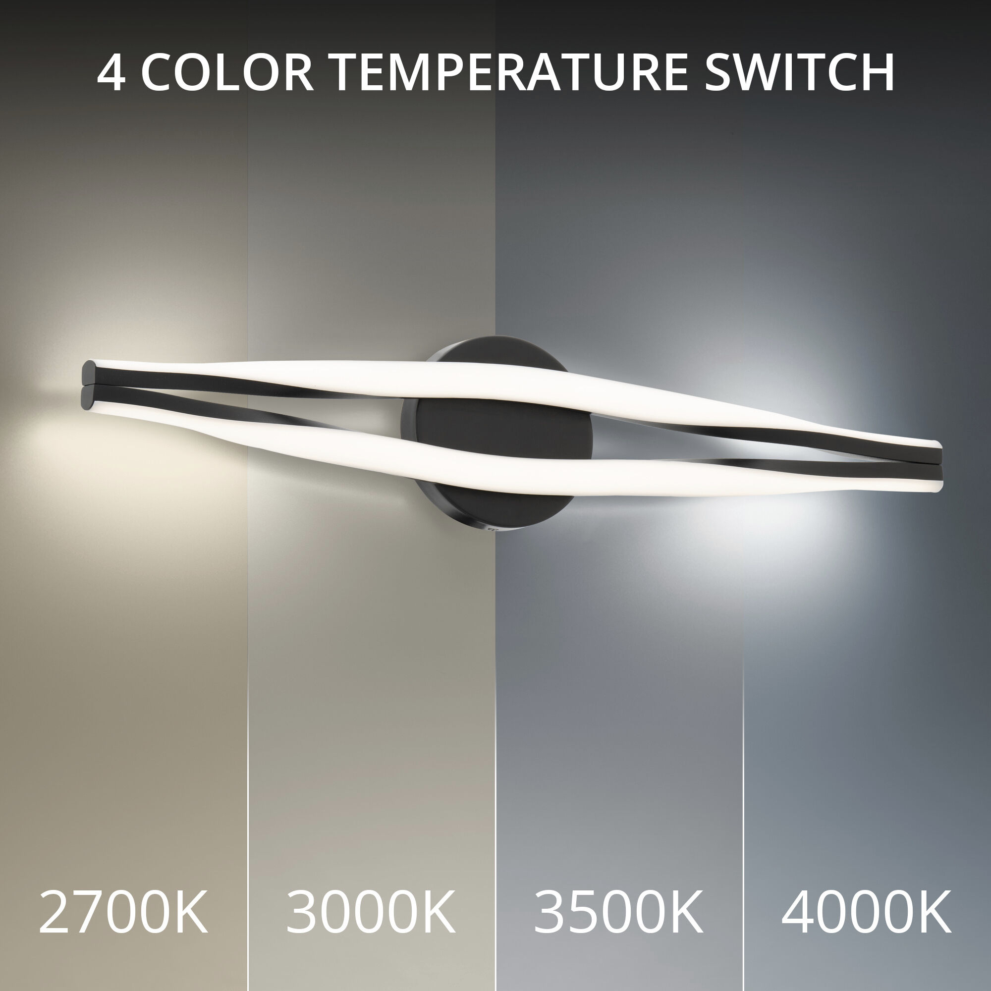 Jagger LED 26 inch Black Bath Vanity & Wall Light in 3500K, dweLED