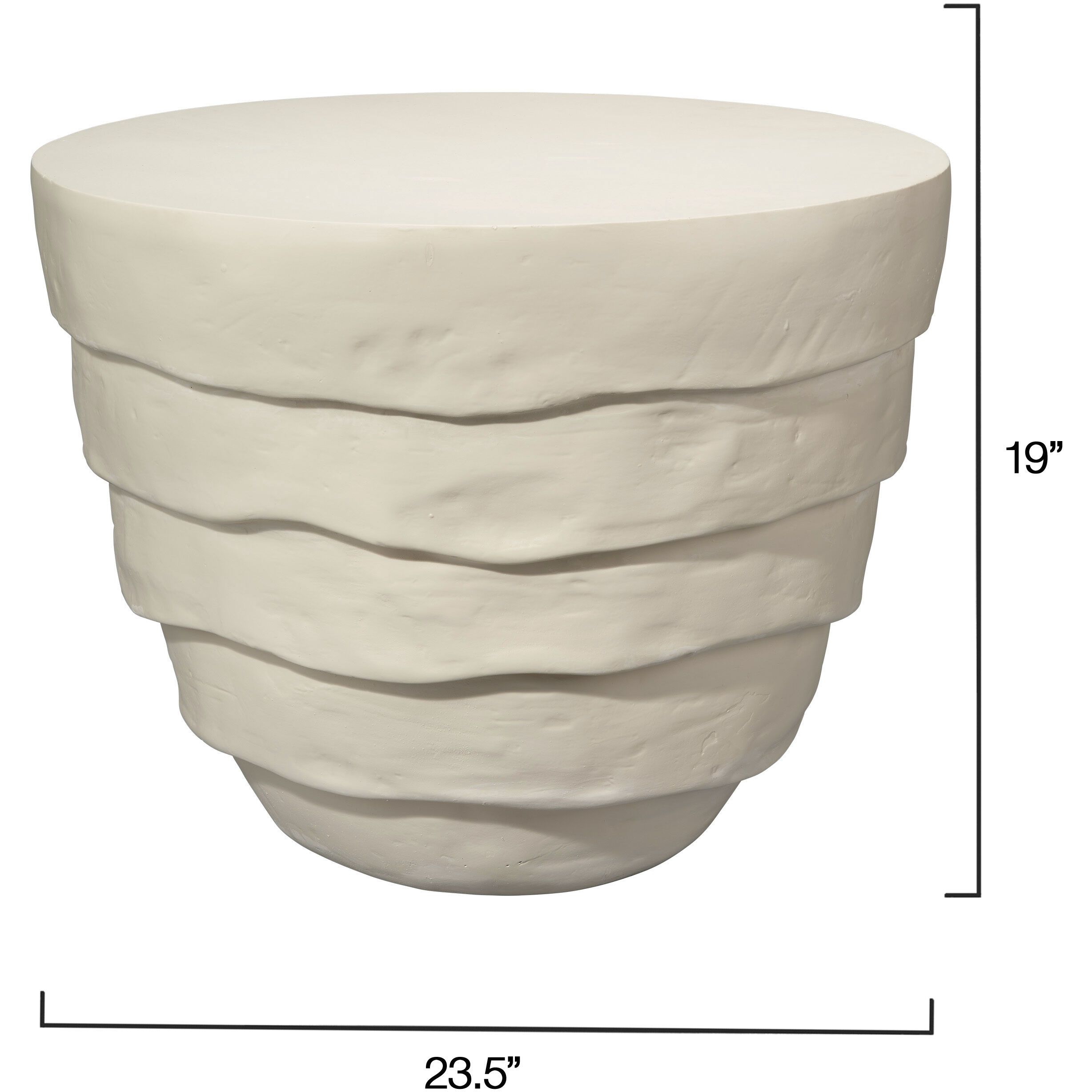 Concentric 19 X 15.25 inch Cream White Side Table
