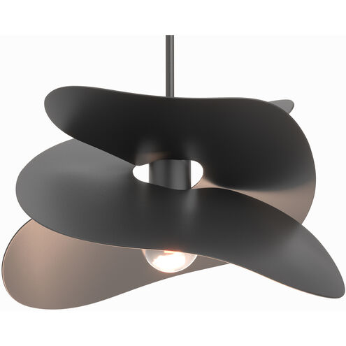 Hibiscus 1 Light 15.4 inch Black Mini Pendant Ceiling Light, Small