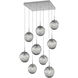 Aster LED LED Classic Silver Chandelier Ceiling Light, Square Multi-Pendant