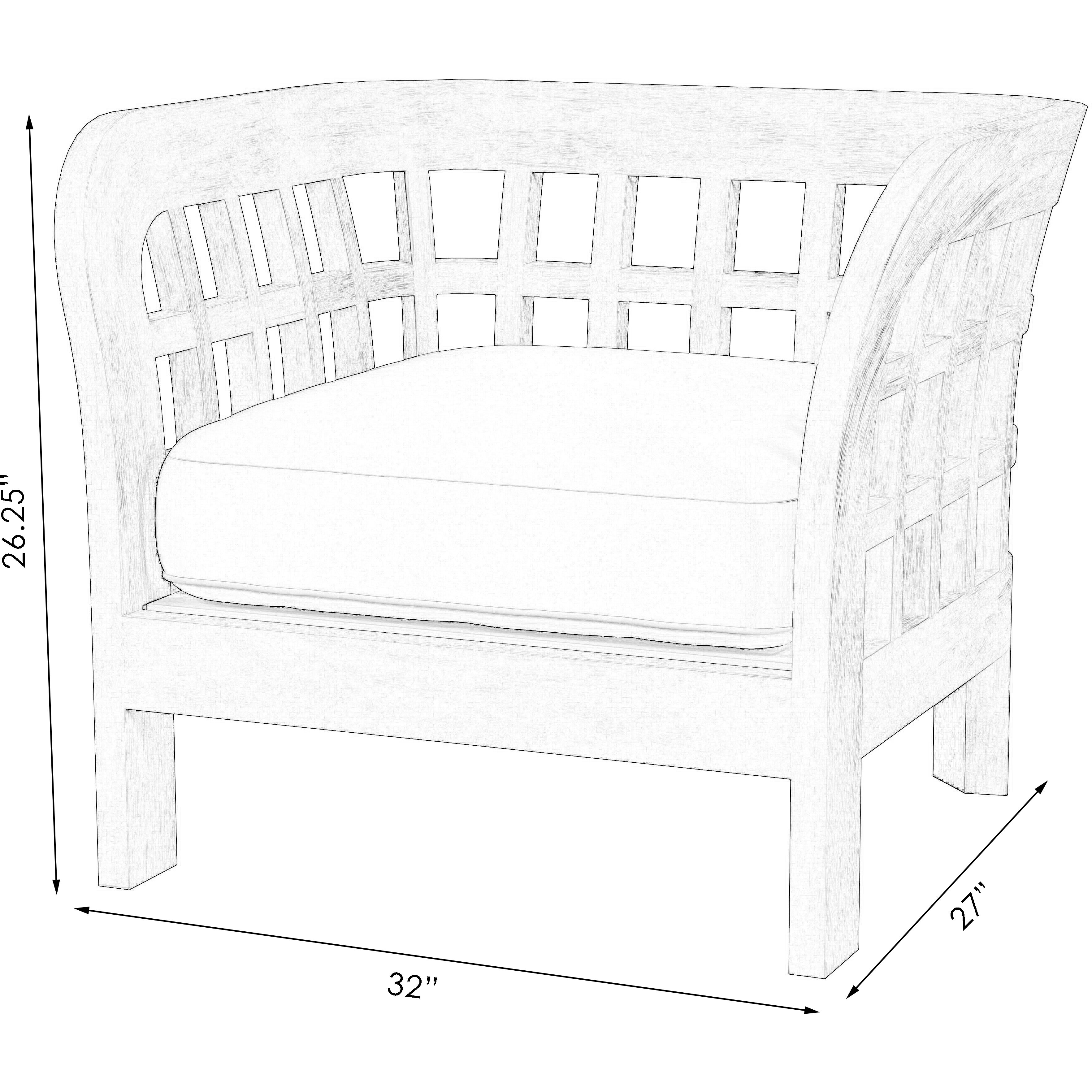 Monhegan Teak Outdoor Lounge Chair in Light Brown