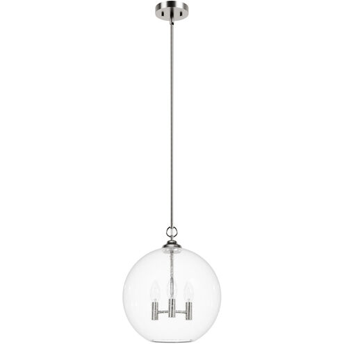 High Oaks 3 Light 13.75 inch Brushed Nickel Pendant Ceiling Light
